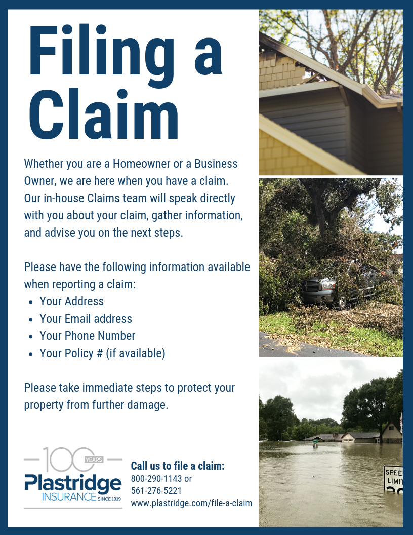 Filing a Claim Plastridge Insurance